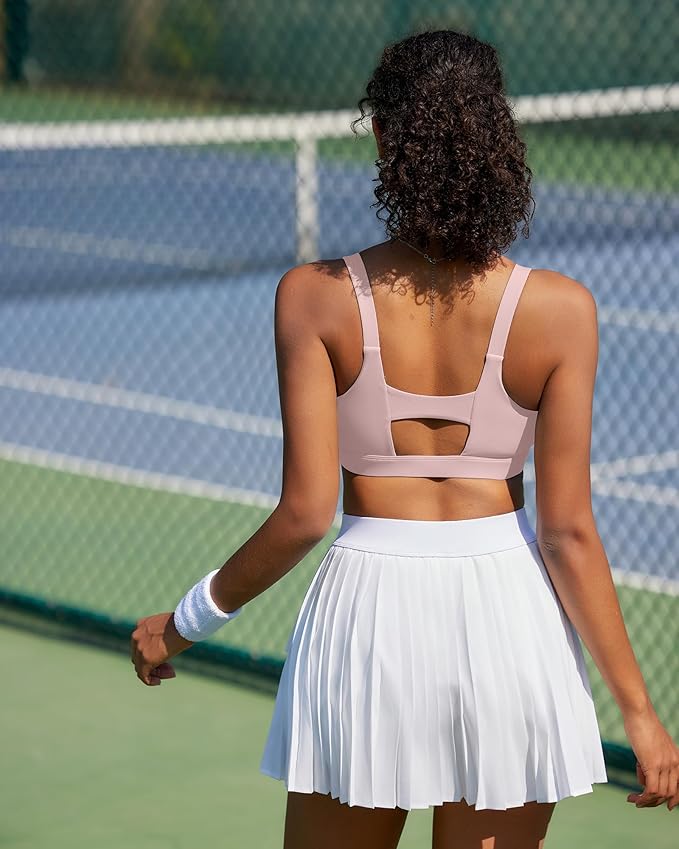 RUNNING GIRL Sports Bra for Women High Support, Molded Cup High Impact Sports Bras with Sewn in Pads