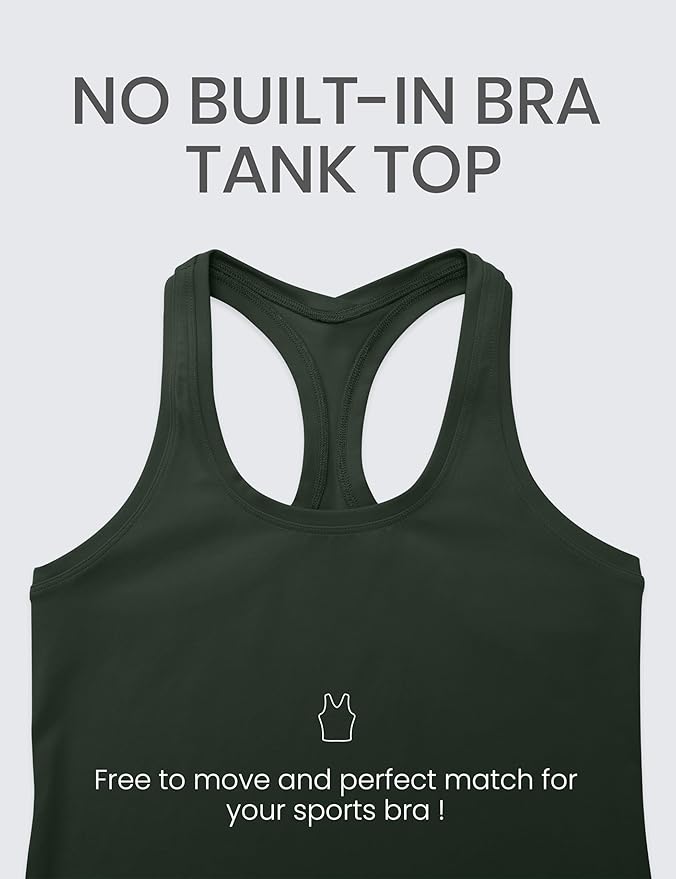 CRZ YOGA Butterluxe Racerback Tank Tops for Women - Yoga Workout Casual Gym Athletic Camisole Tight Sleeveless Shirts