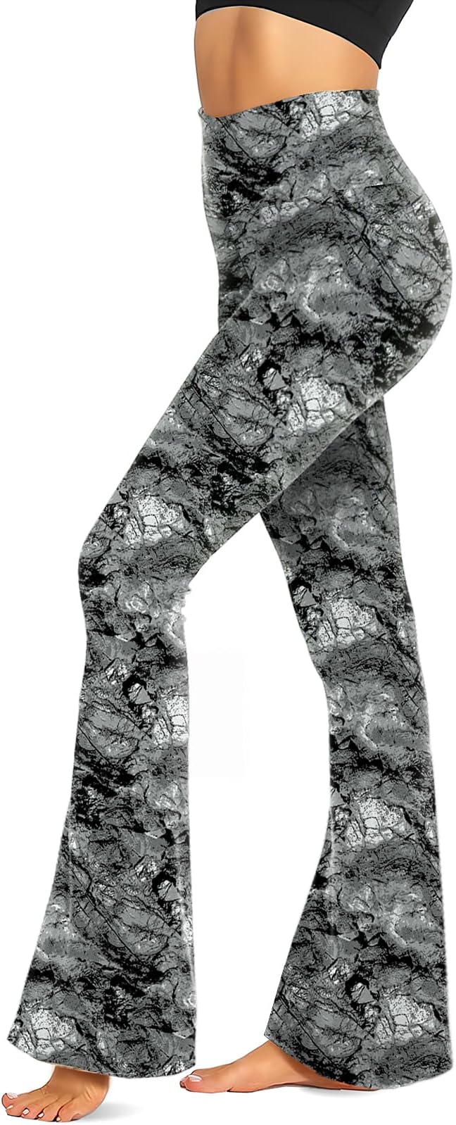 TNNZEET Black Flare Leggings for Women, Crossover Yoga Pants with Pockets Bootcut Flared Leggings