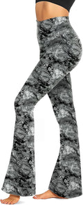 TNNZEET Black Flare Leggings for Women, Crossover Yoga Pants with Pockets Bootcut Flared Leggings