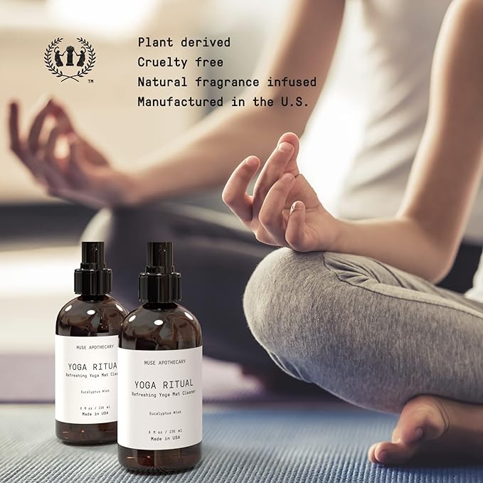 Muse Apothecary Yoga Ritual - Aromatic and Refreshing Yoga Mat Cleaner, 8 oz, Infused with Essential Oils - Eucalyptus Mint