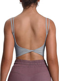 Aoxjox Women's Workout Sports Bras Fitness Yoga Crop Tank Metamorph Twist Back Cami