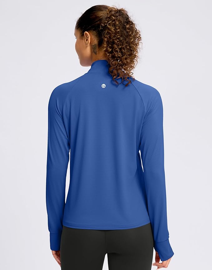 G Gradual Women's Lightweight Athletic Jacket Sun Protection UPF 50+ Zip Up 4 Pockets Long Sleeve Shirts Workout Running