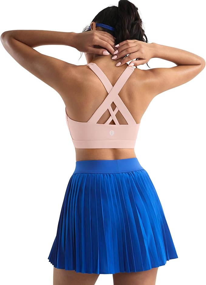 RUNNING GIRL Sports Bras for Women,Padded Strappy Sports Bras Criss-Cross Back Medium Support Sports Bras with Removable Cups