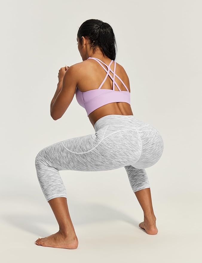 IUGA High Waisted Yoga Pants for Women with Pockets Capri Leggings for Women Workout Leggings for Women Yoga Capris