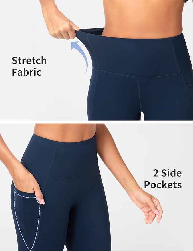 Dragon Fit Women's High Waisted Yoga Leggings Stretchy Tummy Control Gym Workout Pants with Pockets