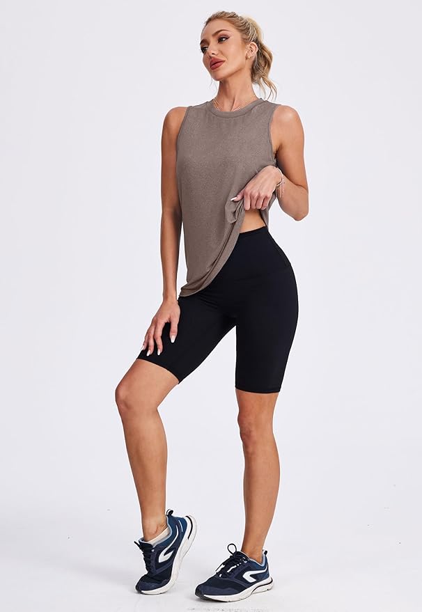 Womens Workout Tank Tops Lightweight Sleeveless Shirts for Women Loose Fit Tops for Athletic Running Tennis Yoga