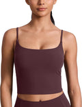 CRZ YOGA Butterlift Adjustable U Back Crop Tank Tops for Women - Padded Camisole Scoop Neck Workout Longline Sports Bras
