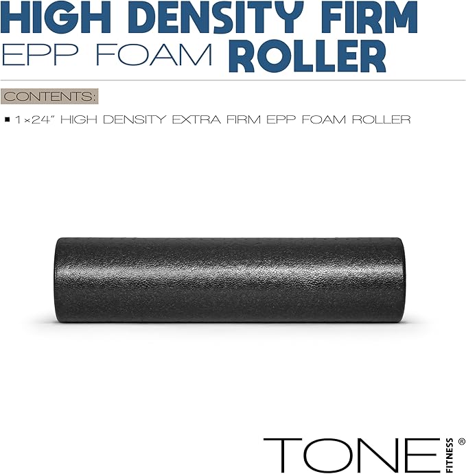 Tone Fitness High Density EPP Foam Exercise Foam Roller for Yoga, Pilates, Stretching, Massage, and Recovery | Multiple Sizes and Colors