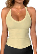 iGENJUN Workout Tops for Women Racerback Basic Tank Summer 2026 Camisole V Neck Slim Fit Ribbed Sleeveless