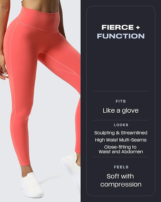 Aoxjox High Waisted Workout Leggings for Women Trinity Yoga Pants 26.5"