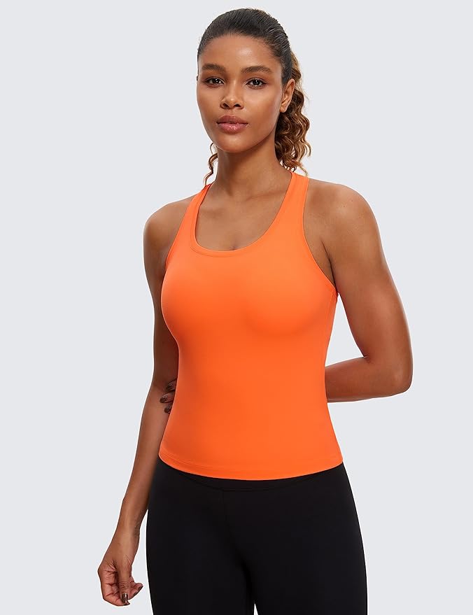CRZ YOGA Butterluxe Racerback Tank Tops for Women - Yoga Workout Casual Gym Athletic Camisole Tight Sleeveless Shirts