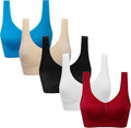 Vermilion Bird Women's 3 Pack Seamless Comfortable Sports Bra with Removable Pads