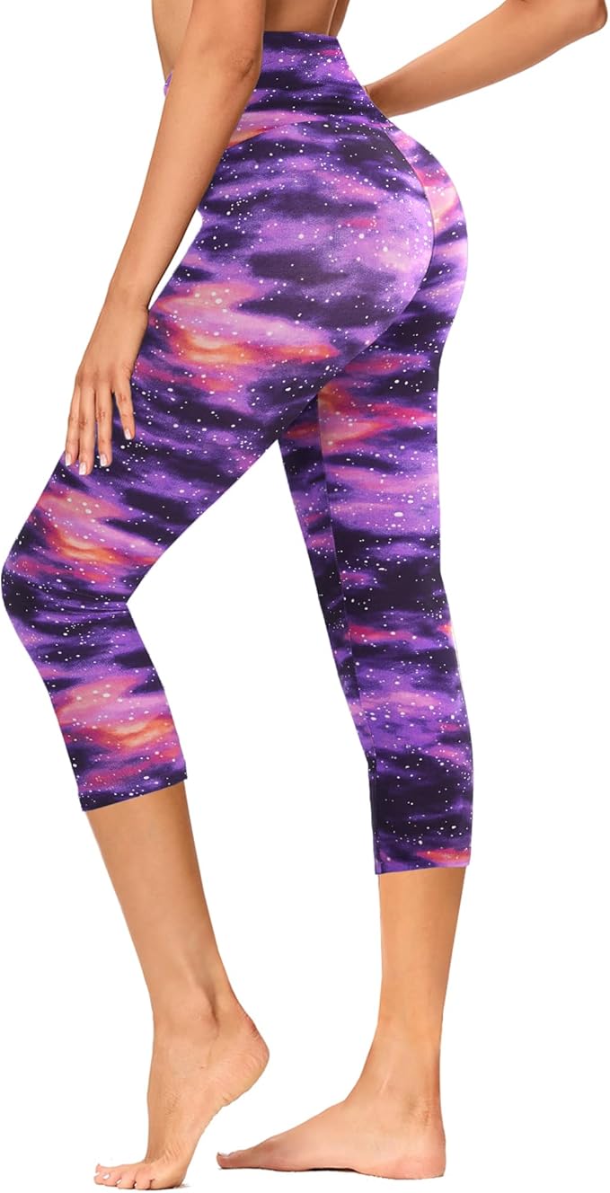 GAYHAY High Waisted Capri Leggings for Women - Soft Slim Yoga Pants for Running Cycling Workout