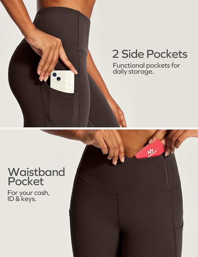 Ewedoos Capri Leggings for Women High Waisted Yoga Pants with Pockets for Women Tummy Control Workout Leggings Yoga Capris