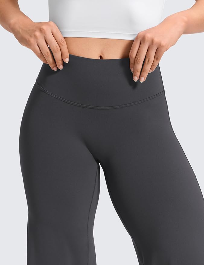 CRZ YOGA Softretch No Front Seam Wide Leg Pants 28''/ 30''/ 32" for Women - High Waist Yoga Lounge Buttery Soft Comfy Casual