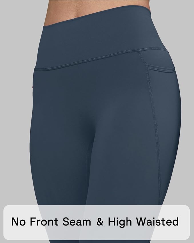 Unthewe Naked-Feel No Front Seam Leggings for Women - High Waisted Buttery Soft Workout Yoga Pants 25"