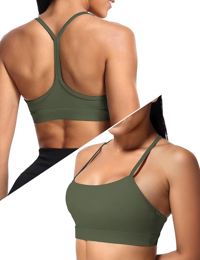 Buauty Sports Bra for Women, Y Back Light Support Workout Bra with Removable Pads for Yoga Pilates Gym