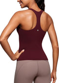 CRZ YOGA Butterluxe Workout Racerback Tank Tops for Women - Padded Athletic Spandex Yoga Shirts with Built in Bra