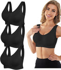YADIFEN Womens Sports Bras, 3/4/6 Pack Wireless Comfortable Seamless Sleep Yoga Sports Bras for Women with Removable Pads
