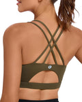 RUNNING GIRL Sports Bras for Women,Padded Sports Bra Tank Top Sexy Crisscross Back High Impact Longline Workout Yoga Bra