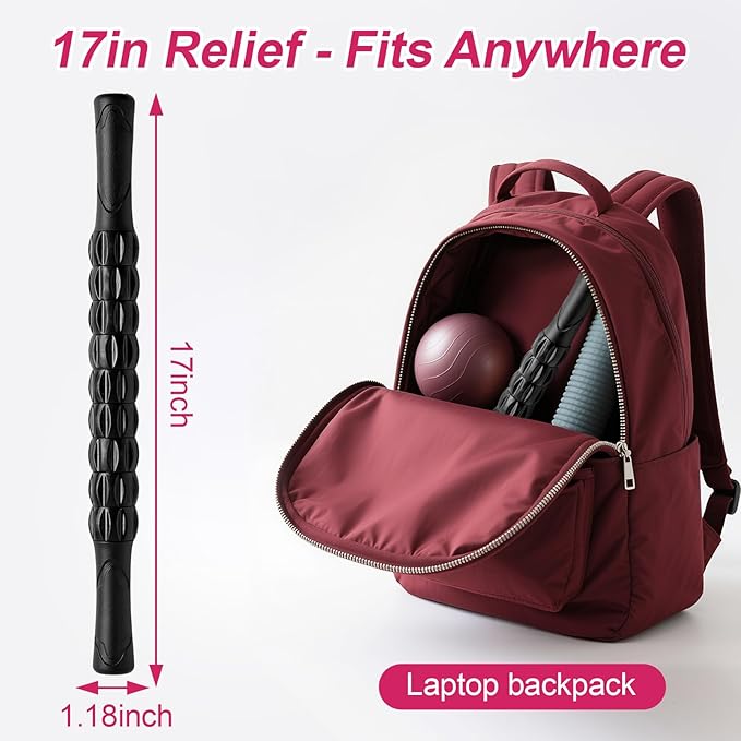 ZanLLW Massage Roller, Muscle Roller Stick, Neck Massager Roller, Therapy Stick for Legs, Calf, Thigh, Lipo Roller for Muscle Relief, Massage Rolling Pin for Trigger Points, Help Sore Muscle Recovery