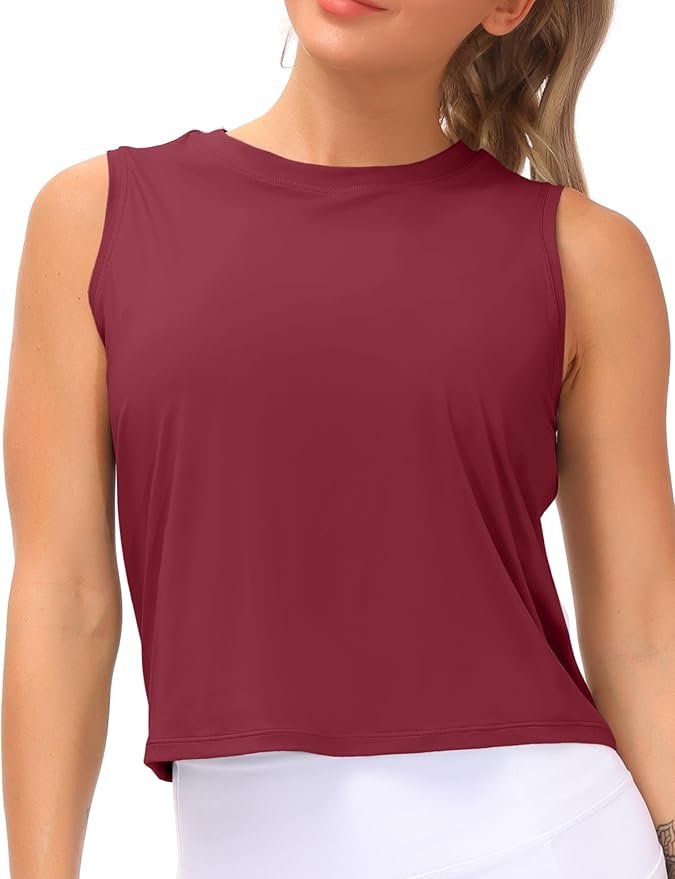 THE GYM PEOPLE Women's Workout Tops in Ice Silk Quick Dry Sleeveless