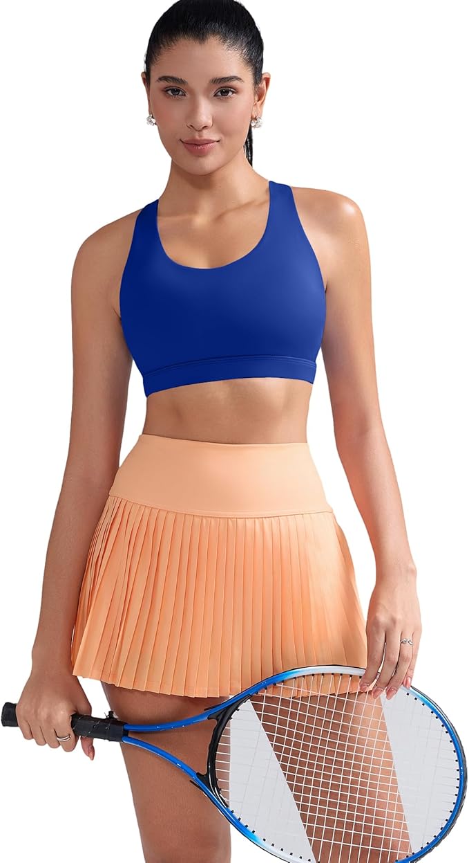 RUNNING GIRL Sports Bras for Women,Padded Strappy Sports Bras Criss-Cross Back Medium Support Sports Bras with Removable Cups
