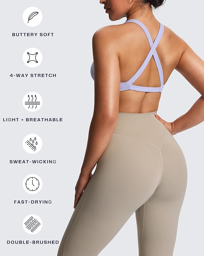 Aoxjox Women's Workout Sports Bras Fitness Satara Low Impact Bra Yoga Crop Tank