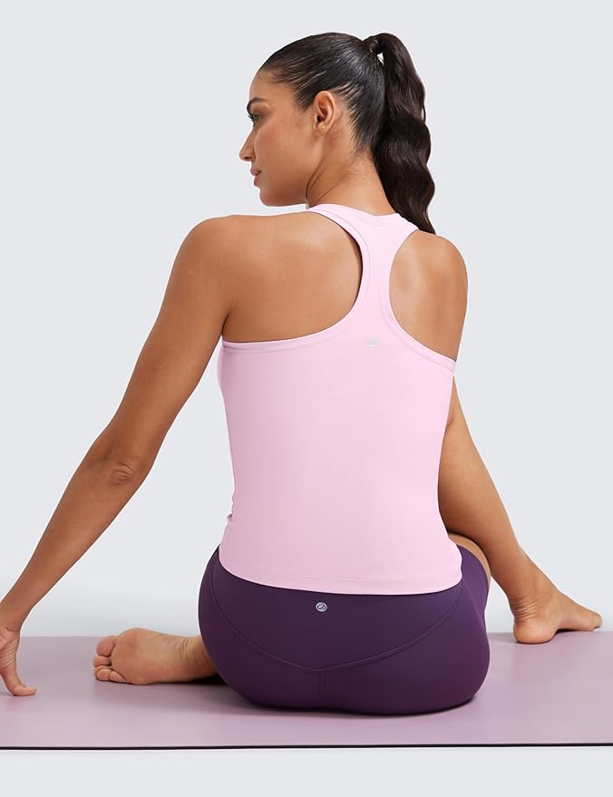 CRZ YOGA Butterluxe Racerback Tank Tops for Women - Yoga Workout Casual Gym Athletic Camisole Tight Sleeveless Shirts