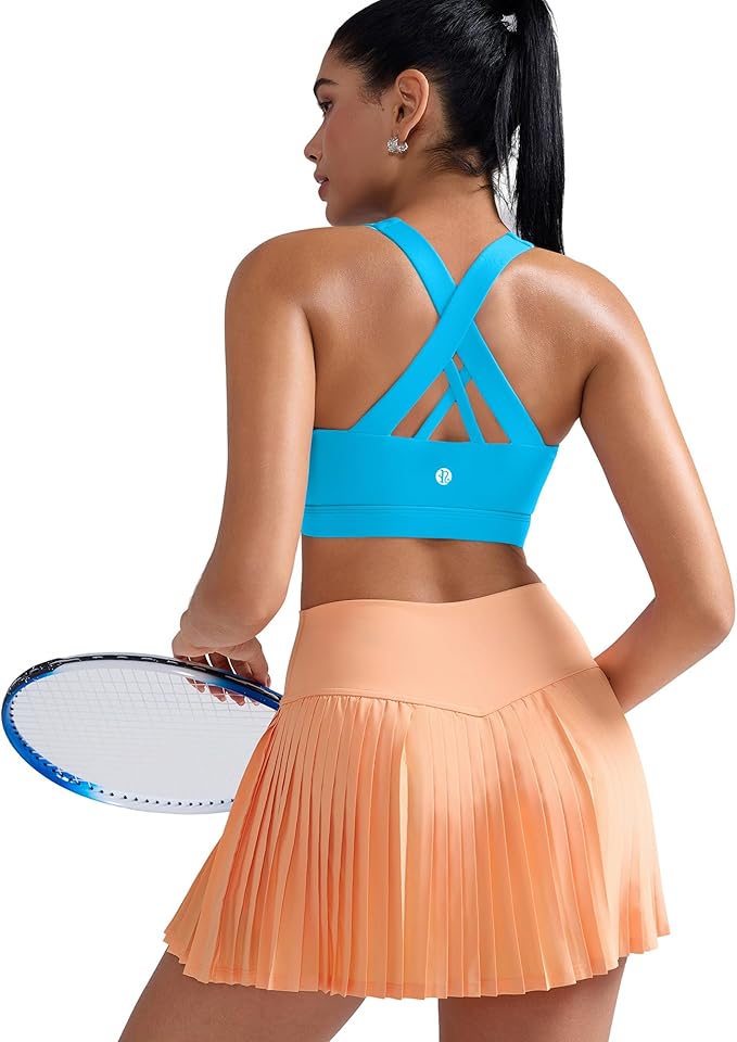 RUNNING GIRL Sports Bras for Women,Padded Strappy Sports Bras Criss-Cross Back Medium Support Sports Bras with Removable Cups