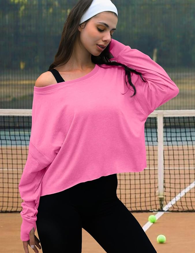 UNIANKIYA Open Back Workout Tops for Women Long Sleeve Cropped Athletic Clothes Gym Running Yoga Low Impact Sports T Shirts