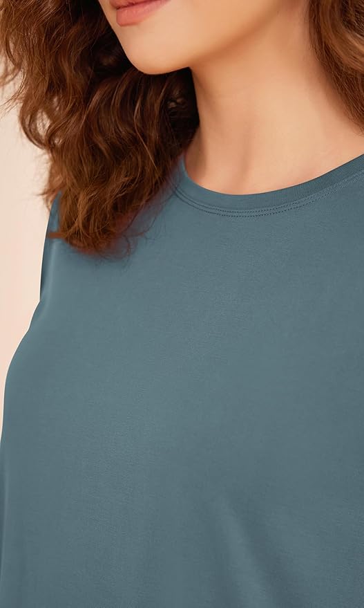 ODODOS Modal Soft Short Sleeve Shirts for Women Crew Neck Yoga Tee Casual Workout Tops