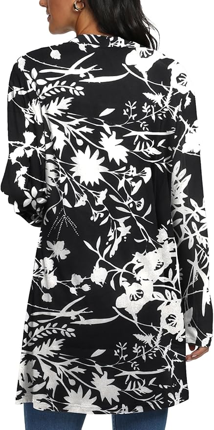 Womens Casual Lightweight with Pocketes Long Sleeve Open Front Cardigan