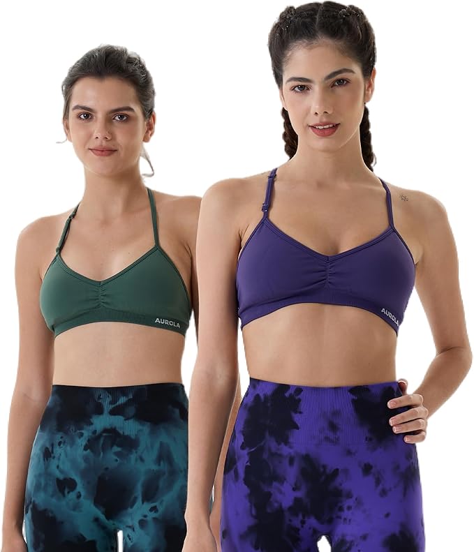 AUROLA Mercury Workout Sports Bras Women Athletic Removable Padded Backless Strapy Minimal Crop Top