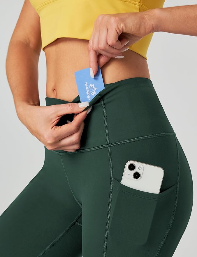 Heathyoga Capri Leggings for Women High Waisted Capri Leggings with Pockets for Women Tummy Control Yoga Pants Women