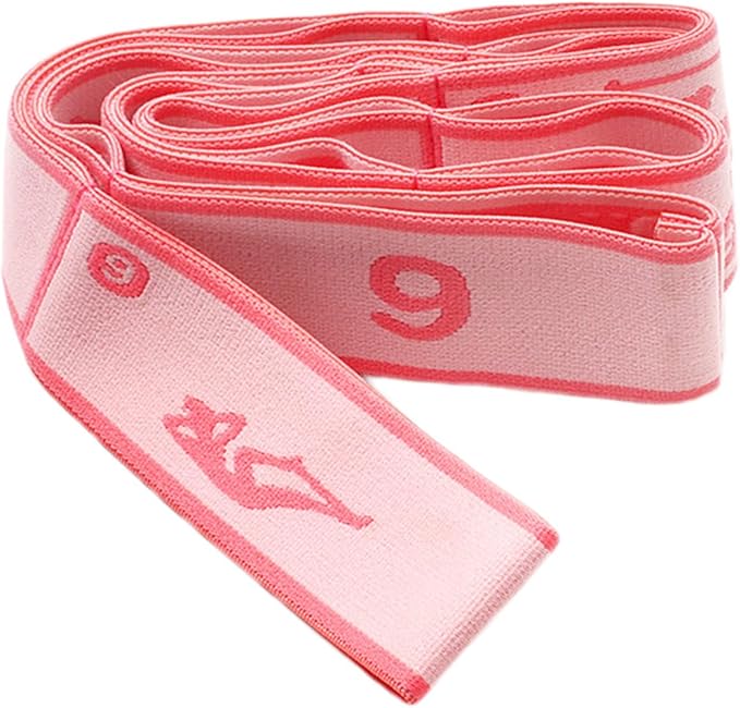 9 Loops Elastic Yoga Strap - Adjustable Stretching Band for Physical Therapy, Dance, Pilates & Gymnastics, Multi-Loop Exercise Band for Flexibility, Home Workout