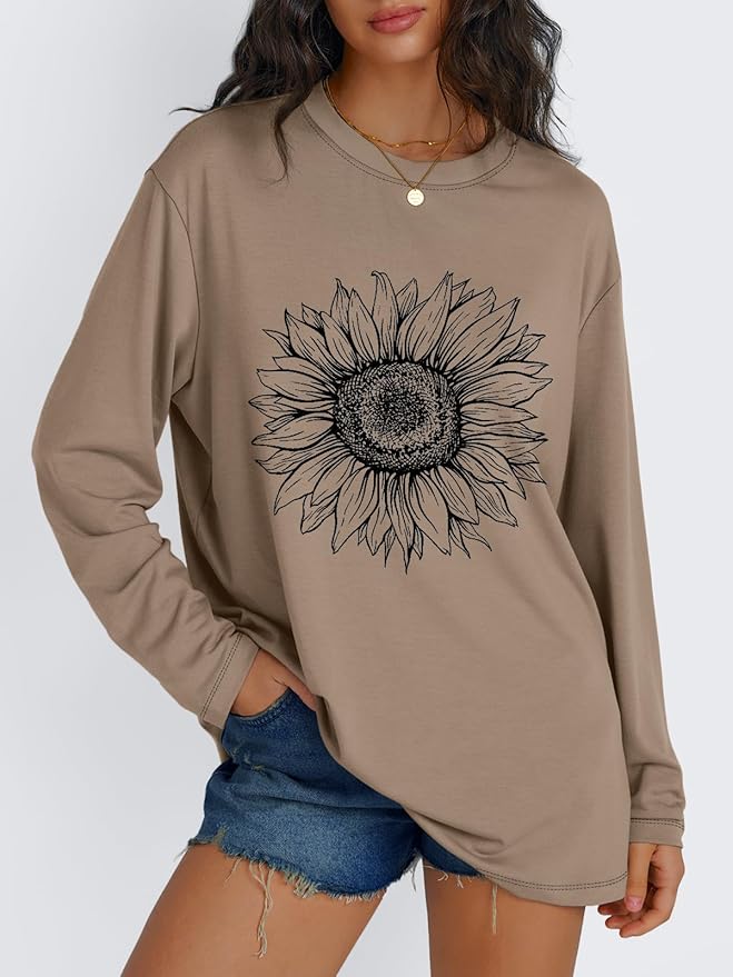 Trendy Queen Womens Spring Tops Oversized Long Sleeve T Shirts 2026 Basic Tee Fall Casual Workout Y2K Clothes