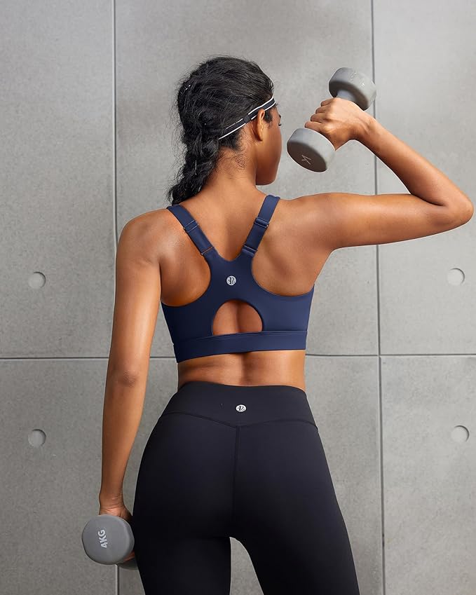 RUNNING GIRL Sports Bra for Women,Adjustable Straps Supportive High Impact Sports Bras for Women with Sewn in Pads