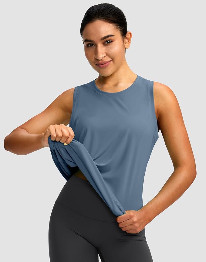Women's Workout Tops Racerback Athletic Tank Tops Sleeveless Loose Fit Yoga Running Gym Shirts for Women