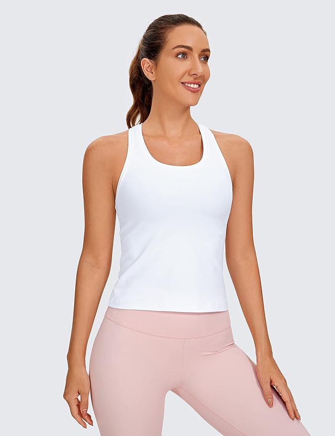 CRZ YOGA Butterluxe Racerback Tank Tops for Women - Yoga Workout Casual Gym Athletic Camisole Tight Sleeveless Shirts