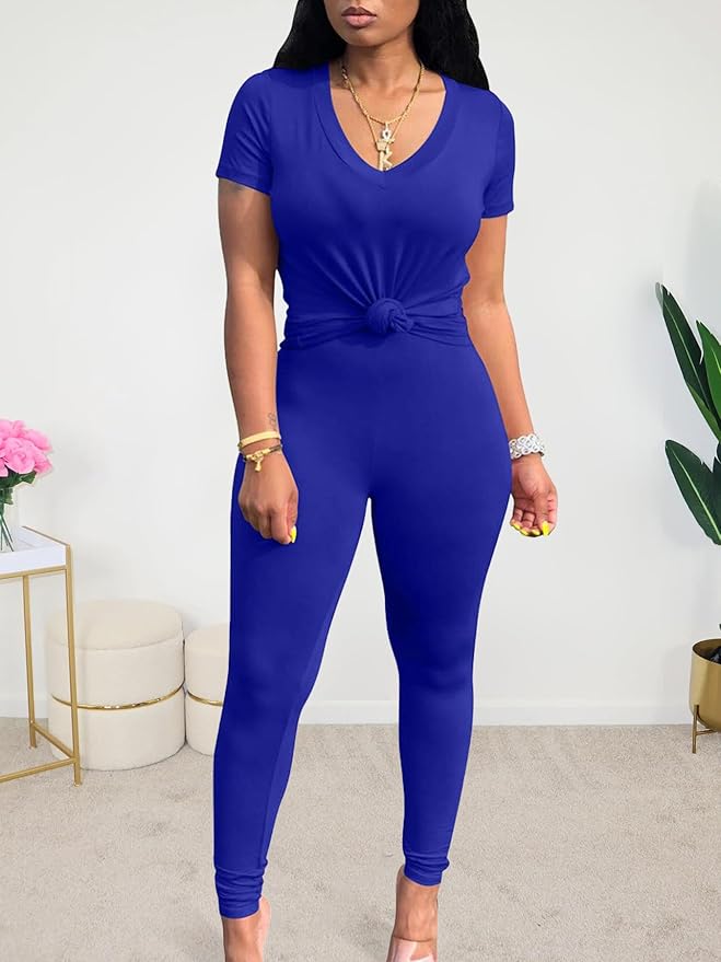 Lounge Sets for Women 2 Piece Summer Casual Jogger Workout Outfits Short Tops Long Pant Sweat suit leggings set