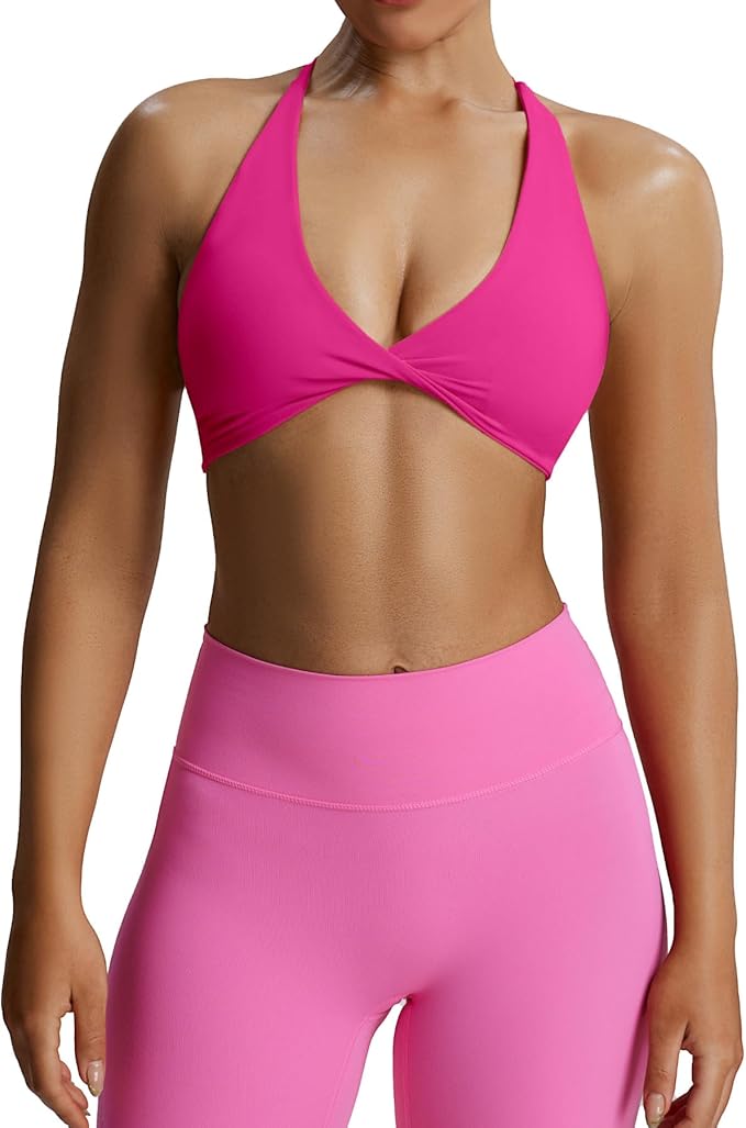 Aoxjox Women's Workout Sports Bras Fitness Metamorph Sienna Twist Bra Yoga Crop Tank