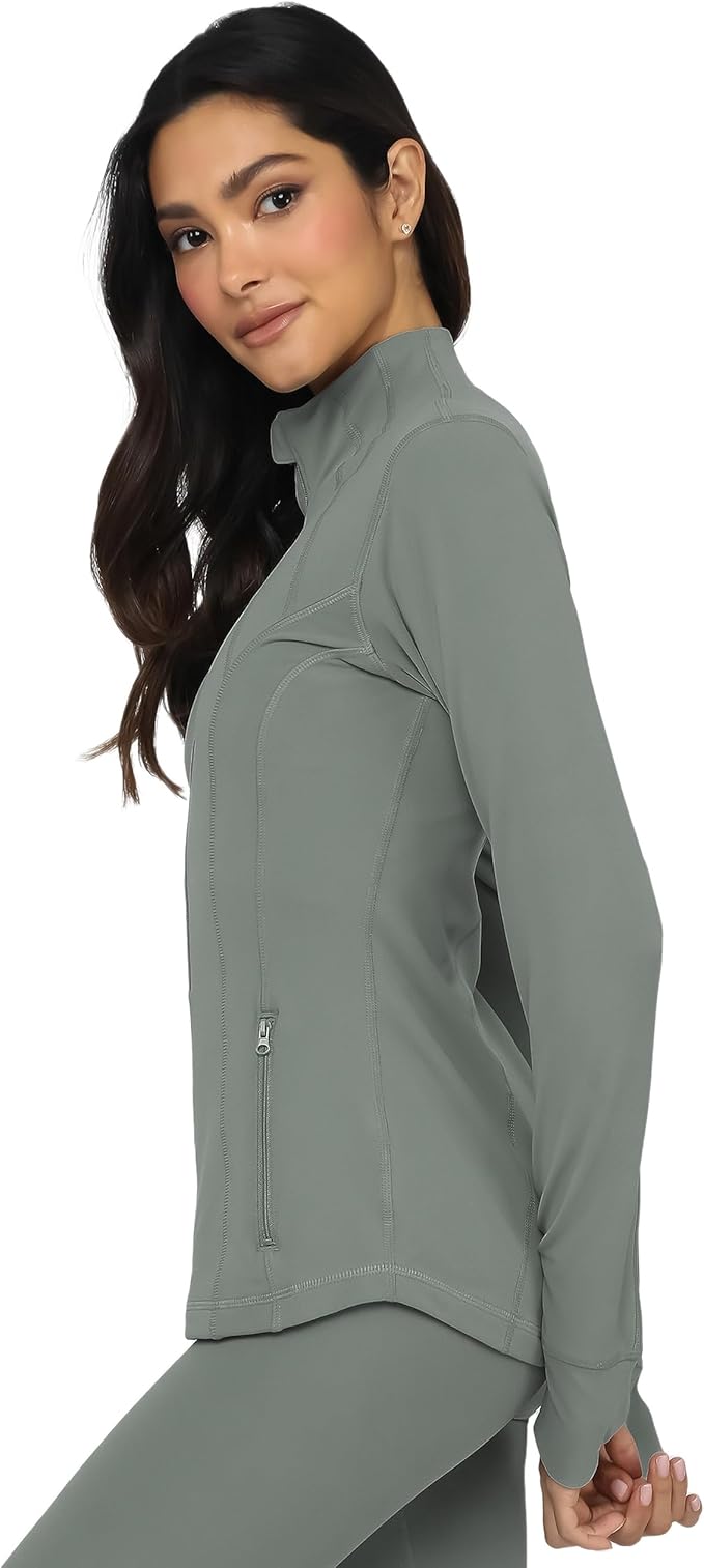 Yogalicious Womens Ultra Soft Lightweight Full Zip Yoga Jacket with Pockets