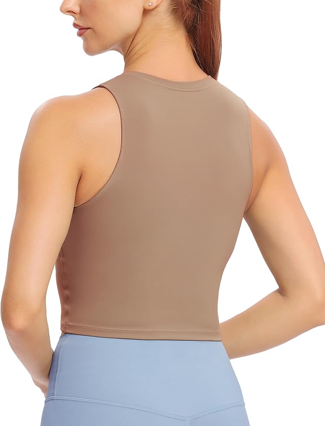 Natural Feelings Nudi Sports Bras for Women Removable Padded Yoga Tank Tops Sleeveless Fitness Workout Crop Tops