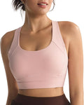 RUNNING GIRL Sports Bras for Women High Support,Racerback High Impact Grey Sports Bra Moulded Cup Workout Bra Push up