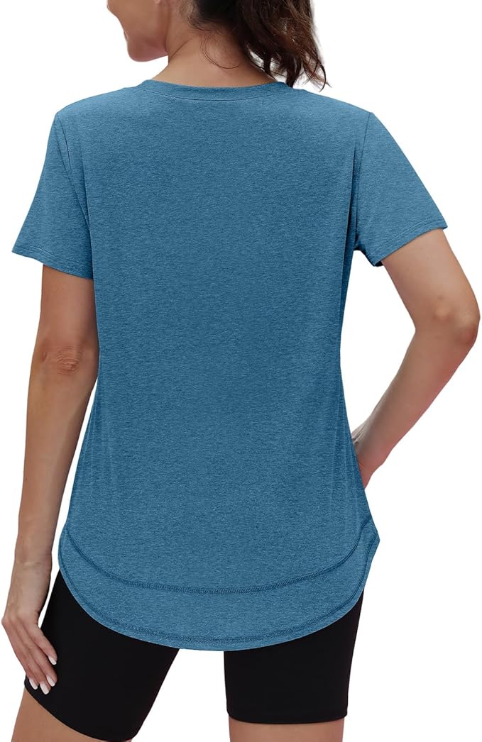 XIEERDUO Womens Workout Tops Short Sleeve Shirts Quick Dry Outfits for Hiking Running S-3XL