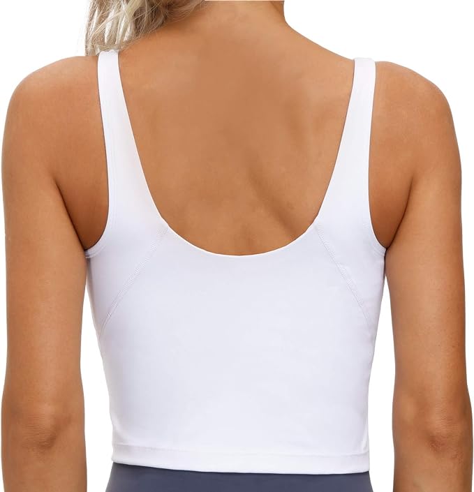 THE GYM PEOPLE Womens' Sports Bra Longline Wirefree Padded with Medium Support