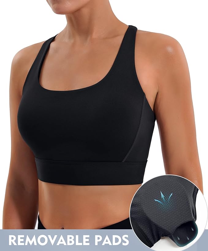 Ewedoos High Support Sports Bras for Women Adjustbale Supportive High Impact Sports Bra Push Up Workout Running Bras