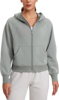 CRZ YOGA Womens SoftAura Full Zip Up Hoodie Workout Casual Hooded Sweatshirt Long Sleeve Athletic Jacket